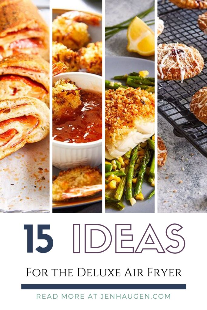 the cover of 15 ideas for the deluxe air fryer