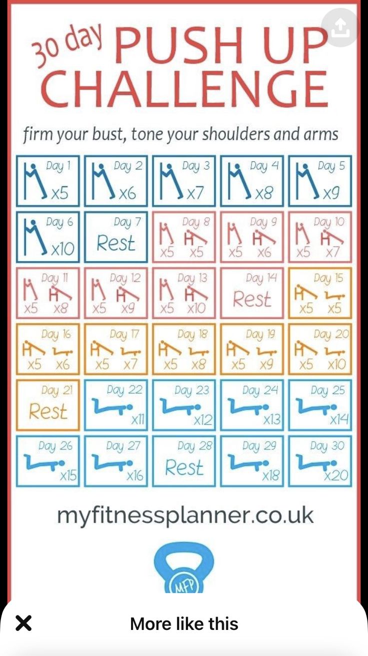 the 30 day pushup challenge poster