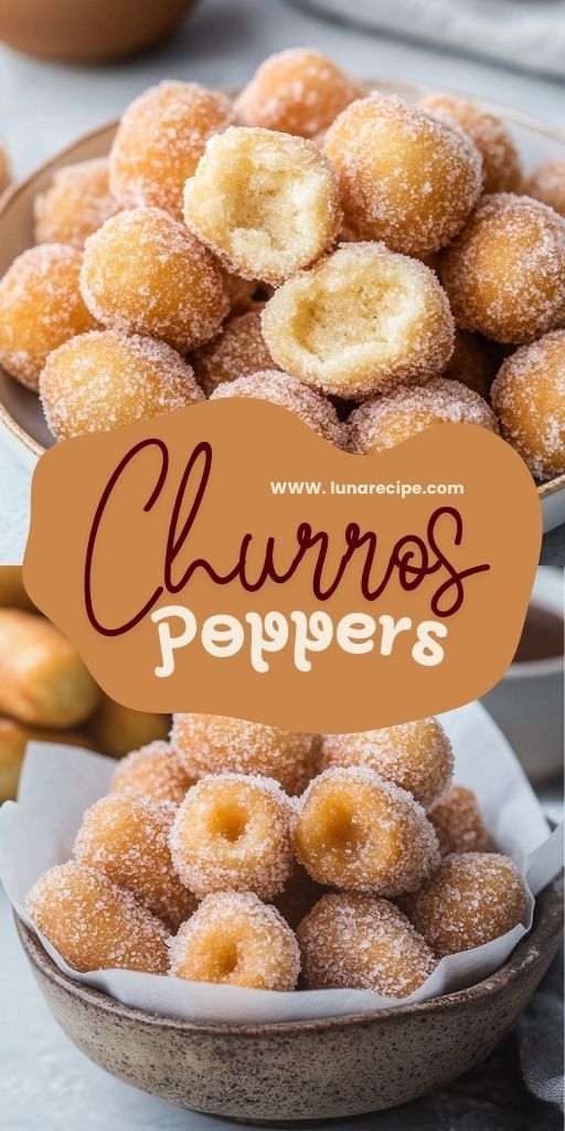 there is a bowl full of sugared donuts with the words churros peopers on it