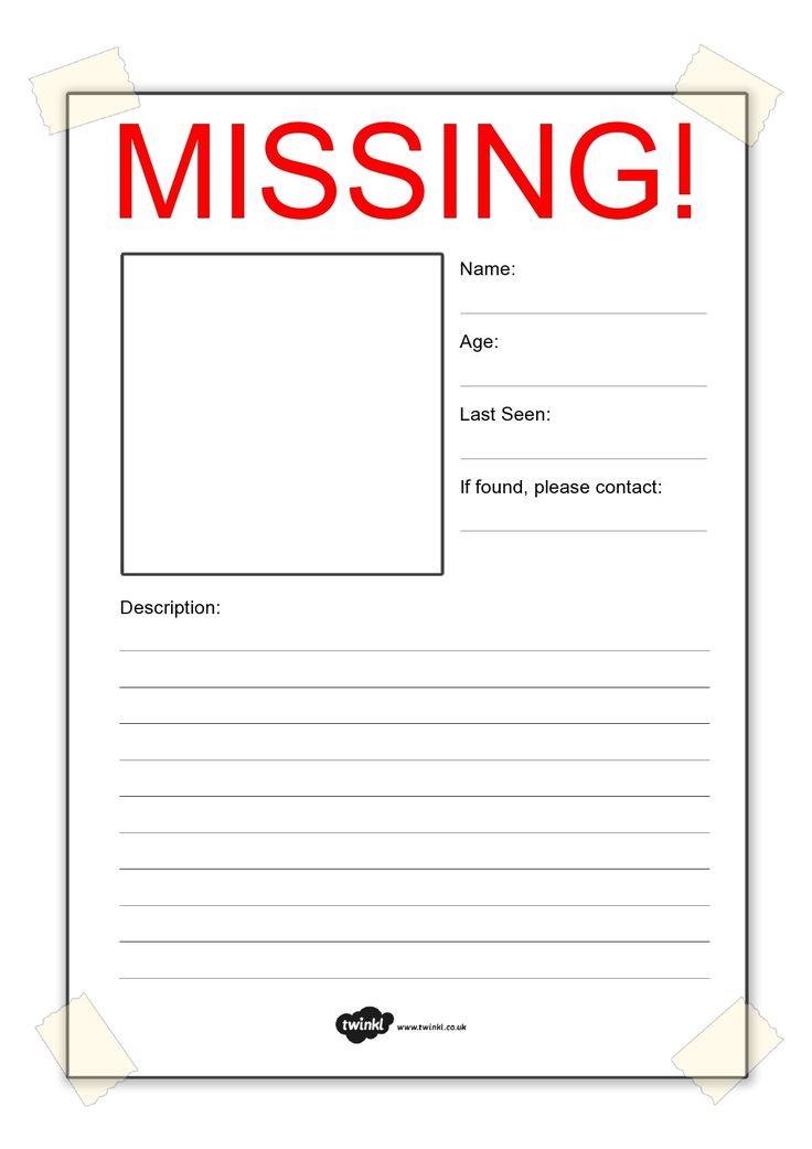 a missing note is shown with the word missing in red and white letters on it