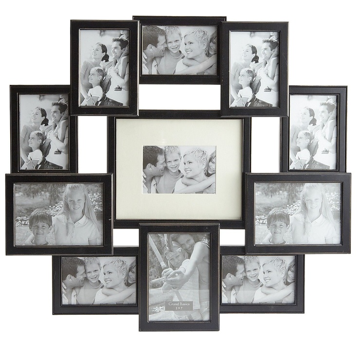 a black and white photo frame with multiple pictures