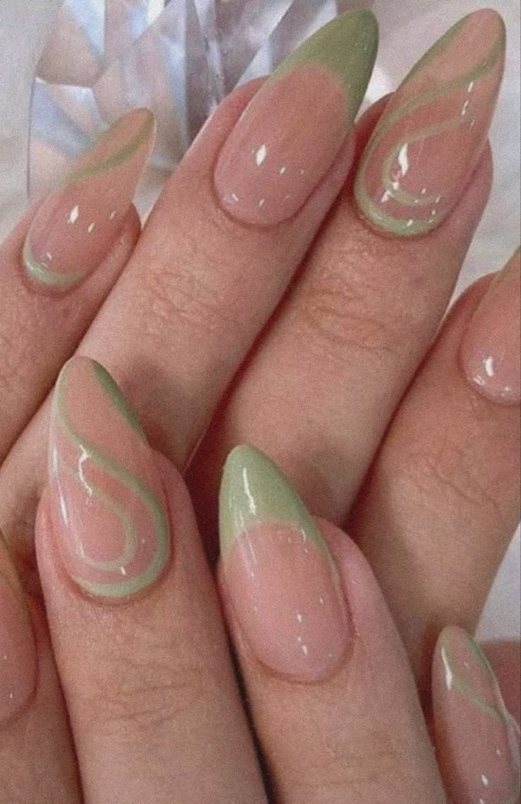 Mint Green Nail Designs, Sage Green Nails, Hoco Nails, Mint Green Nails, Green Acrylic Nails, Green Nail Designs, Green Nail, Minimalist Nails, Prom Nails