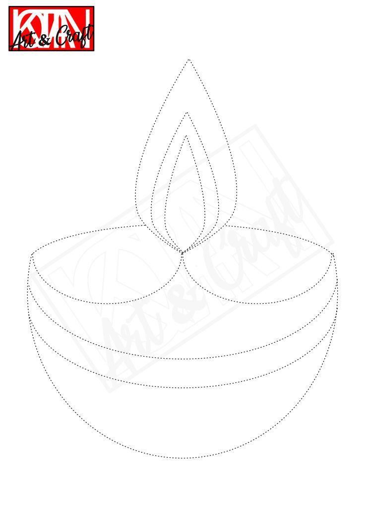 a drawing of a candle with the shape cut out