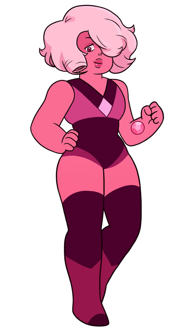 a cartoon character with pink hair and black stockings