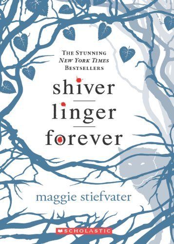 the cover of silver lingerer forever, with branches and leaves in blue ink on white paper