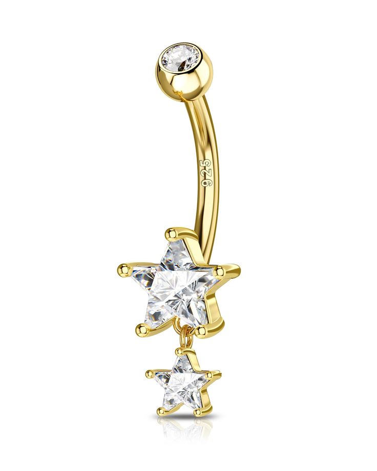 PRICES MAY VARY. [Dainty Design] This Dangle Belly Button Ring Adopted the Dangle Star Element with the 14K Gold Plated, Dainty and Cute, Make you the most dazzling person at the party. [Gauge Size] 14G = 1.6MM; Barbell Length:10MM; Easy to Wear on and Take off. [Material] This Dangle Belly Button Ring is made of the 925 Sterling Silver and the Clear CZ Material, Nickle and Lead free, Friendly to your Sensitive Skin. [About Agrewd] Agrewd is a Brand about Body Piercing Jewelry, We aim to creat t Belly Button Ring Hoop, Belly Piercing Waist Chain, Dangling Belly Button Rings, Gold Navel Piercing, Star Belly Button Piercing, Belly Button Piercing Gold, Gold Belly Piercing, Nugget Jewelry, Belly Button Rings Dangle