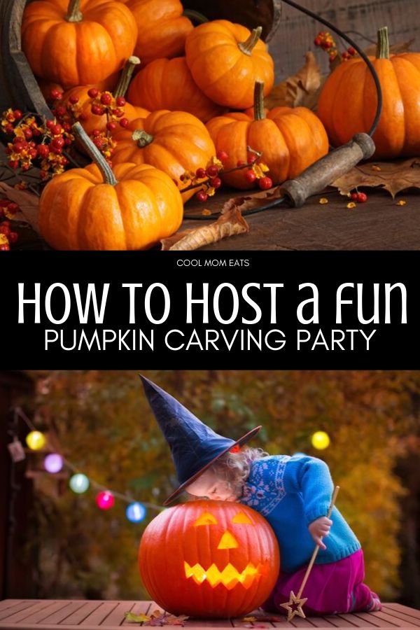 pumpkin carving party with the words how to host a fun pumpkin carving party