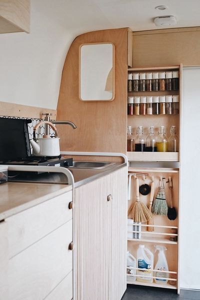 the kitchen is clean and ready to be used as a storage area for cooking utensils