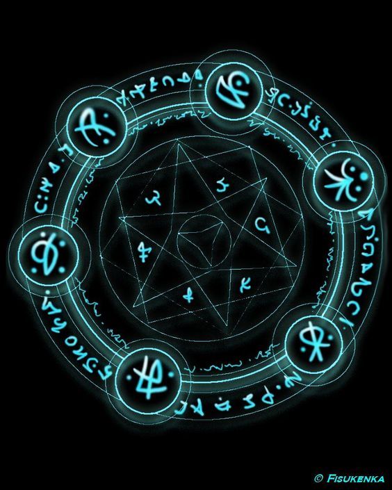 zodiac signs glowing in the dark with neon lights on them, and symbols around it