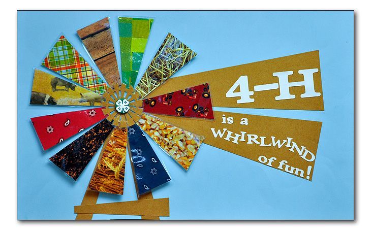 the four - h is a whirlwind of fun poster with pictures of different things on it