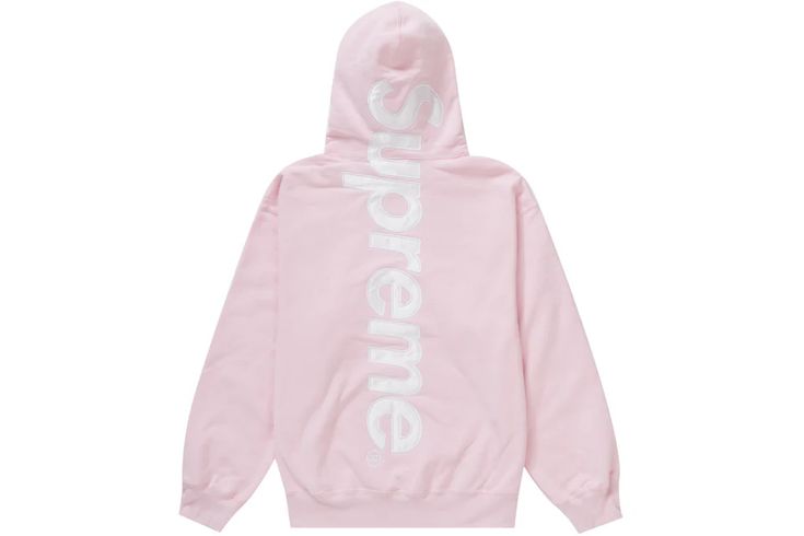 Supreme Satin Appliqué Hooded Sweatshirt (FW23) Light Pink Pink Supreme Hoodie, Supreme Hoodie, Pull Rose, Pink Sweats, Black Femininity, Lace Outfit, Cute Comfy Outfits, Vintage Hoodies, Cute Everyday Outfits