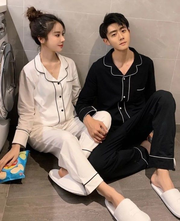 Short Night Dress, Matching Pajama Set, Couple Matching Outfits, Matching Pajama, Couple Fashion, Korean Outfit Street Styles, Couple Pajamas, Pajama Fashion, Pajama Outfits