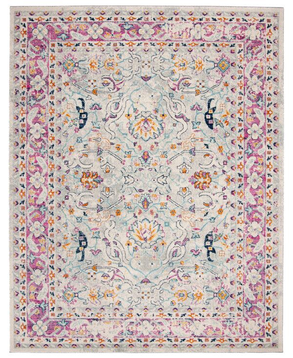 Katie Cream / Fuchsia Rug Fun Rug, Transitional Carpet, Dorm Rugs, Mod Decor, Rug Cream, Transitional Home Decor, Safavieh Rug, Area Rug Design, Plush Rug