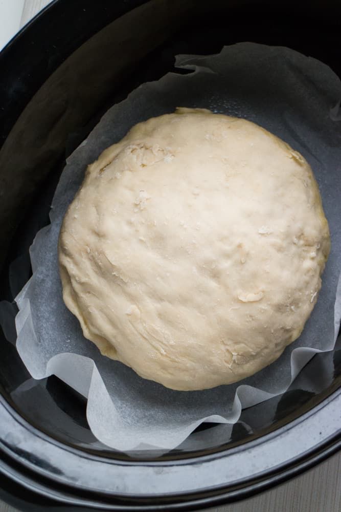 a ball of dough in an air fryer