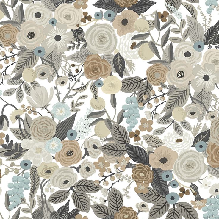 an abstract floral pattern with many different colors and sizes