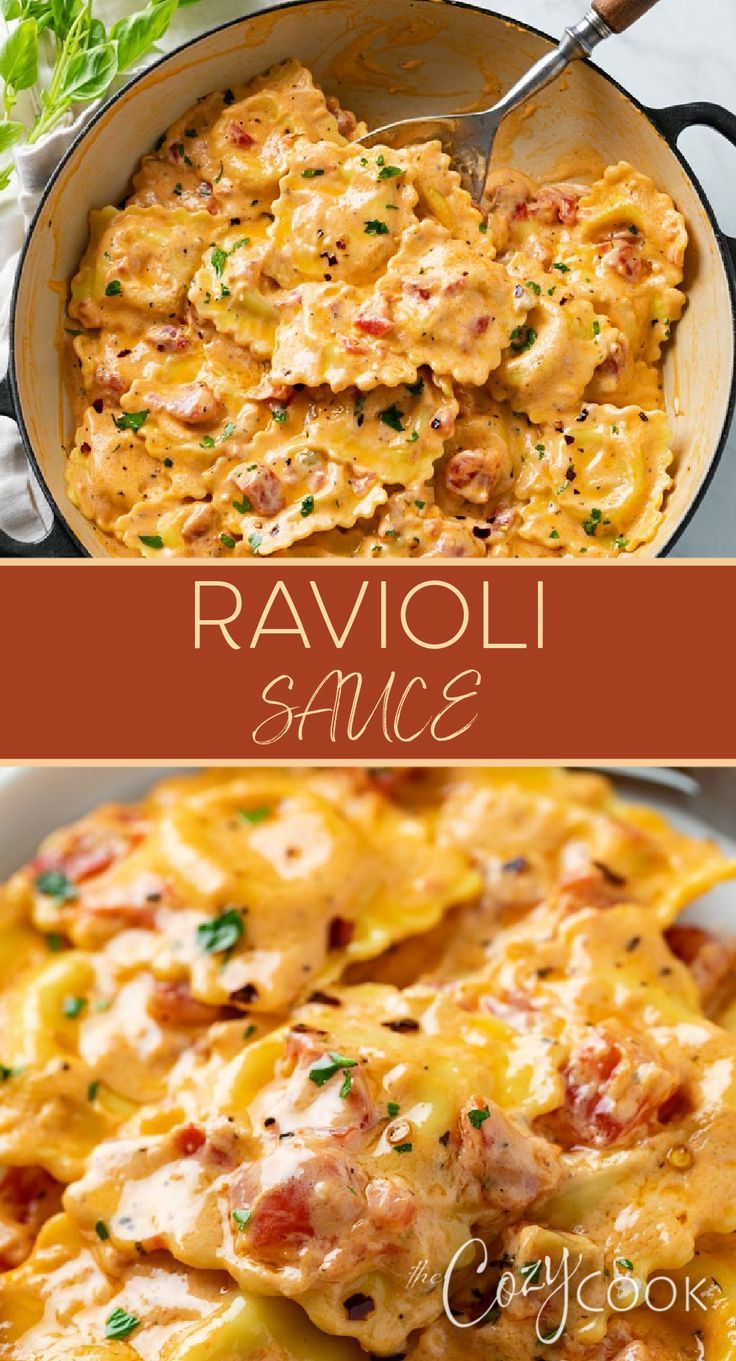 ravioli sauce with fresh tomatoes on top of ravioli. Easy Ravioli Sauce, The Cozy Cook Recipes, Cozy Cook Recipes, Easy Ravioli, Ravioli Sauce, The Cozy Cook, Cozy Cook, Pasta Dinners, Pasta Dinner Recipes