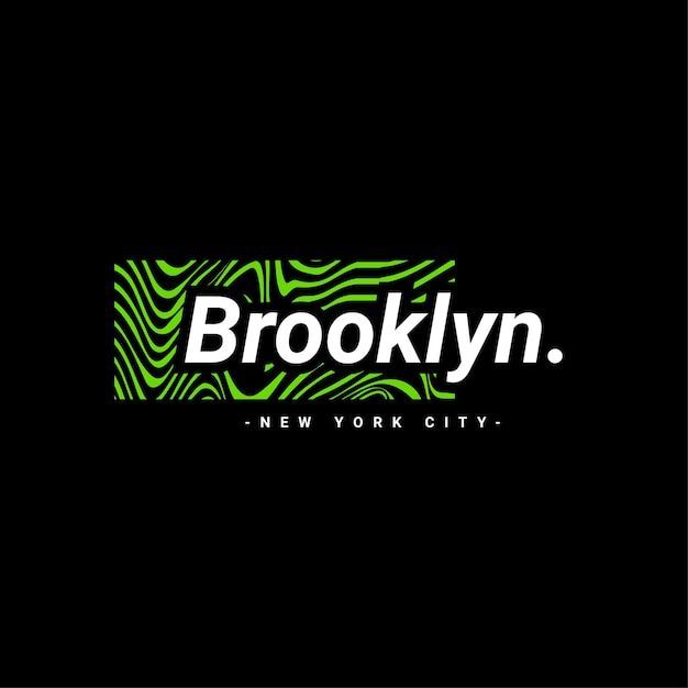 the brooklyn new york city logo is shown in green and white on a black background