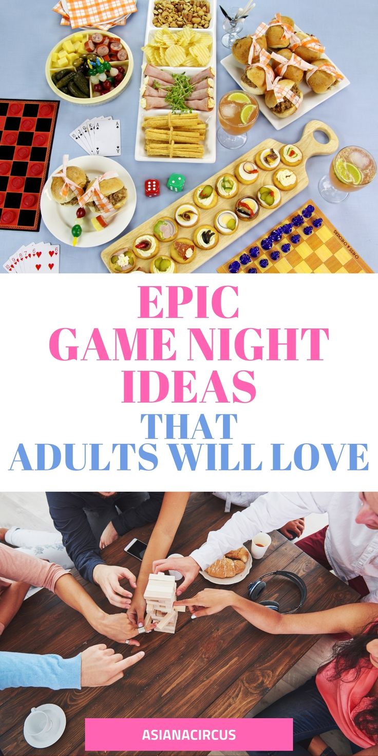 the cover of epic game night ideas that adults will love by asinarcious