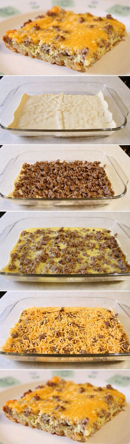 four different types of food in baking pans