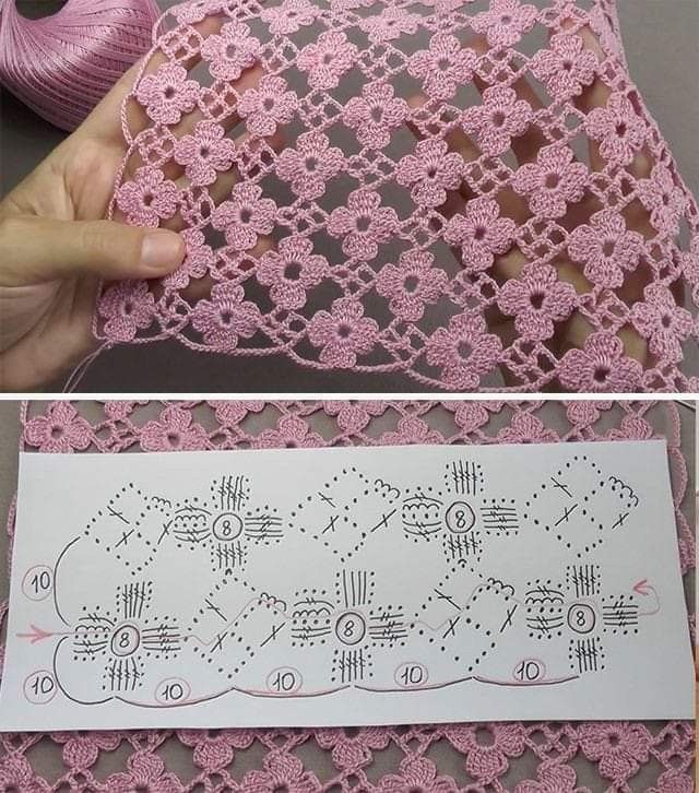 crocheted doily being worked on by someone using the machine to make it