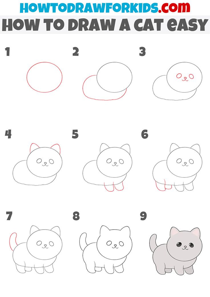 how to draw a cat easy step by step drawing instructions for kids and beginners