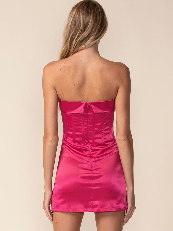 strapless satin mini dress with seaming/darting detail. rolled top, back zipper. 92% polyester, 8% spandex.fashion outfits, petite outfits, indie outfits inspiration, Fall outfits 2022 trends, current fashion trends, early Fall outfits, fashion trends 2022, casual Fall outfits, Fall outfits 2022 trends women,   Credit:LUNA CHICK peonystylist Raspberry Wine, Early Fall Outfits, Outfits Fall, Current Fashion Trends, Satin Mini Dress, Early Fall, Petite Outfits, Casual Fall Outfits, Fashion And Lifestyle