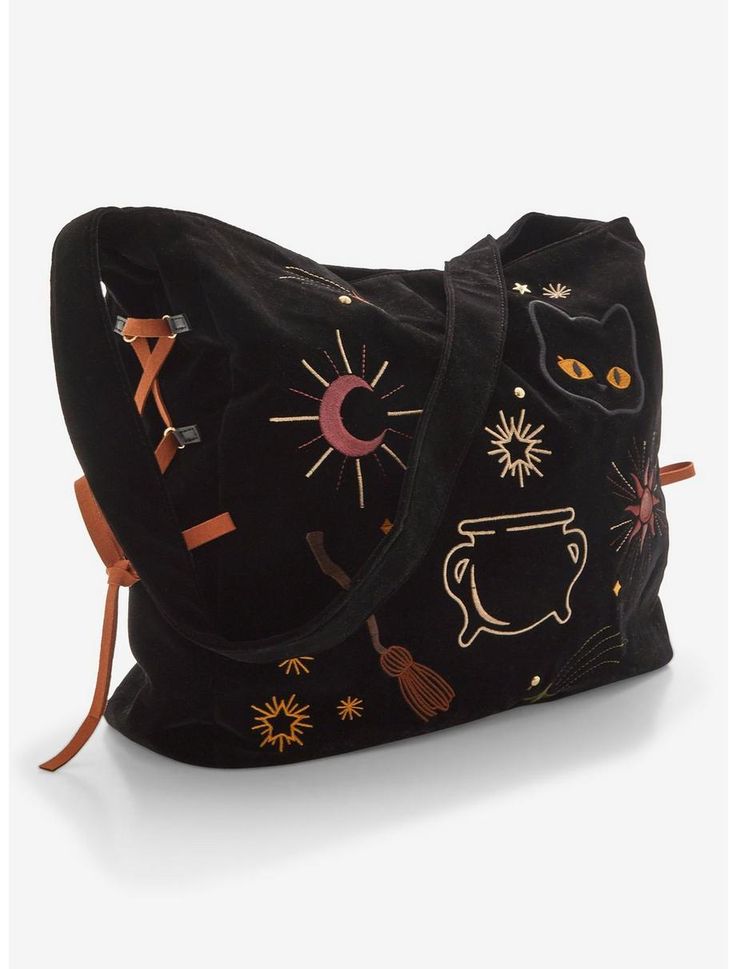 Her Universe Disney Hocus Pocus Icons Velvet Embroidered Crossbody Bag Hocus Pocus Disney, Celestial Symbols, Disney Merch, Disney Halloween Costumes, Fandom Fashion, Her Universe, Witchy Fashion, Handmade Wardrobe, Halloween Bags