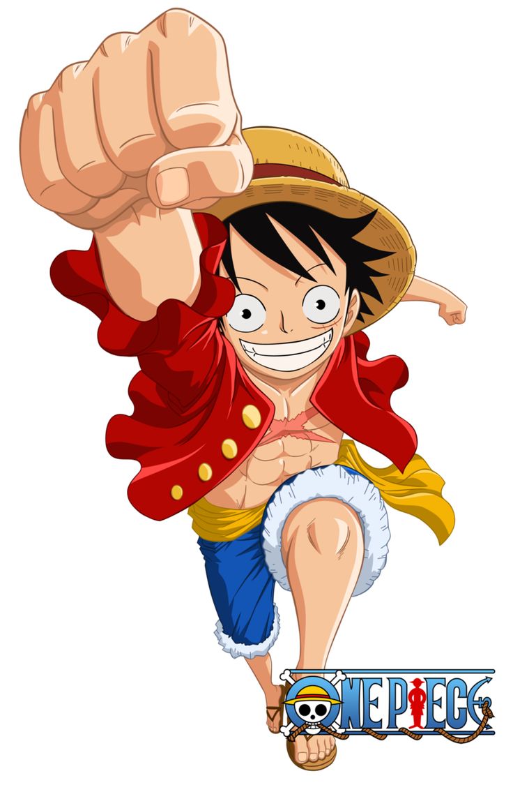 the one piece character is pointing his fist