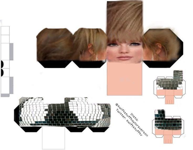 an image of a woman's hair cut out into squares and rectangles