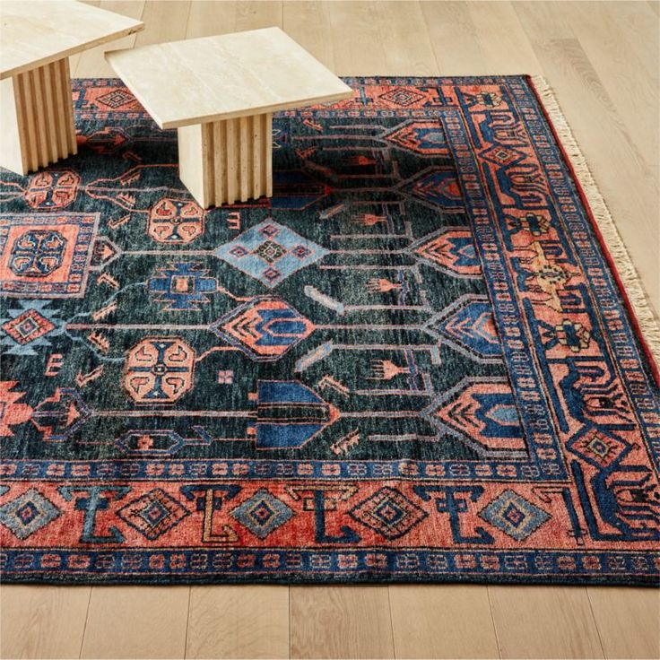 Shop Eros Handknotted Red and Blue Rug. Persian-inspired rug has some of the densest hand-knotting we've ever done. The more knots, the more intricate the design and the stronger the weave. This traditional pattern in rich tones of blues, reds and pinks is made entirely by hand. Dark Blue Area Rug, Rug For Green Couch, Blue And Orange Rug, Red And Blue Rug, Grey Shag Rug, Gradient Rug, Ombre Rug, 8x10 Area Rug, Fringe Rugs