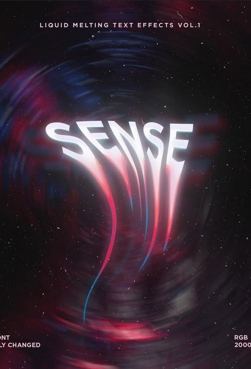 the cover art for sense by liquid melting text effects vol 3, which includes an abstract swirl