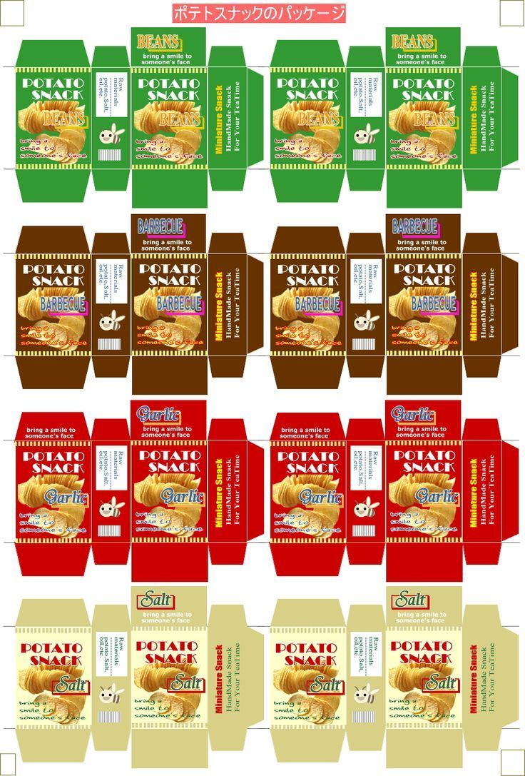 an assortment of different types of food packagings in various colors and sizes, including bread