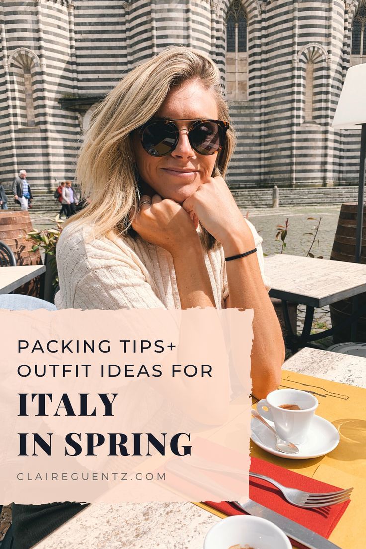 a woman sitting at an outdoor table with coffee in front of her and the words packing tips