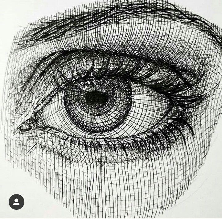 a drawing of an eye with lines on it