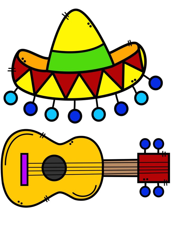 an image of a guitar and sombrero