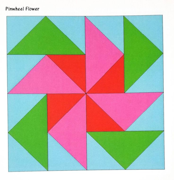 a pink, green and red quilt block