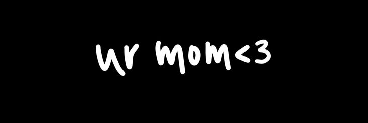 the word w r moms written in white on a black background