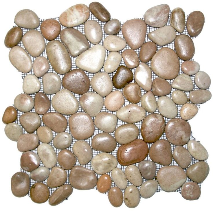 several rocks are arranged on a mesh screen