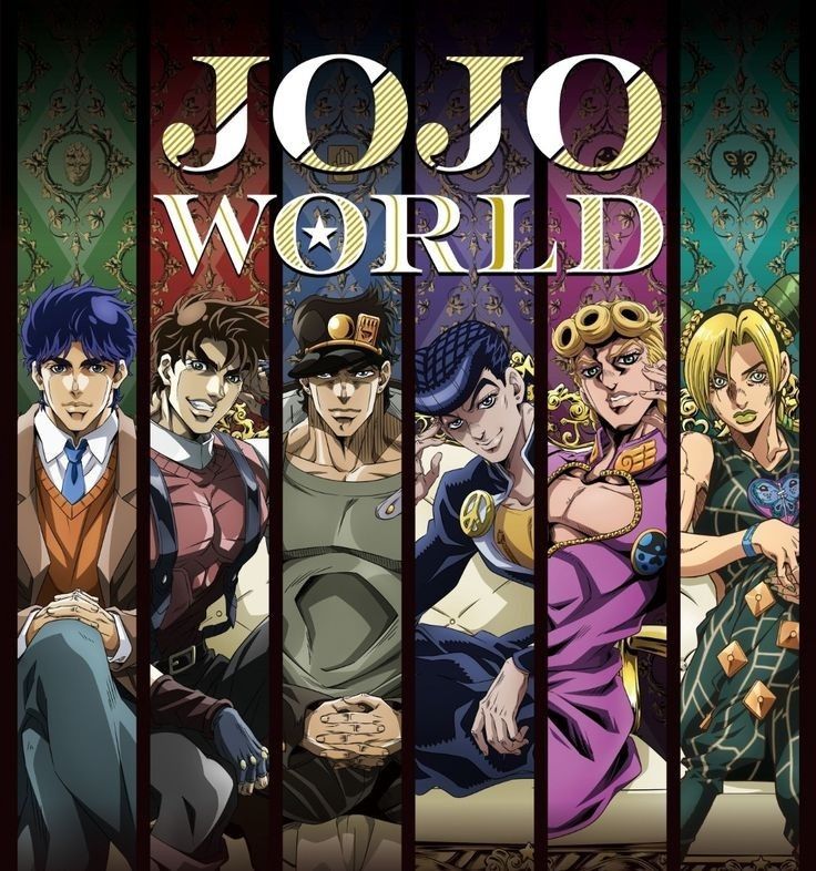 the cover to jojo world, an animated video game with characters from different eras