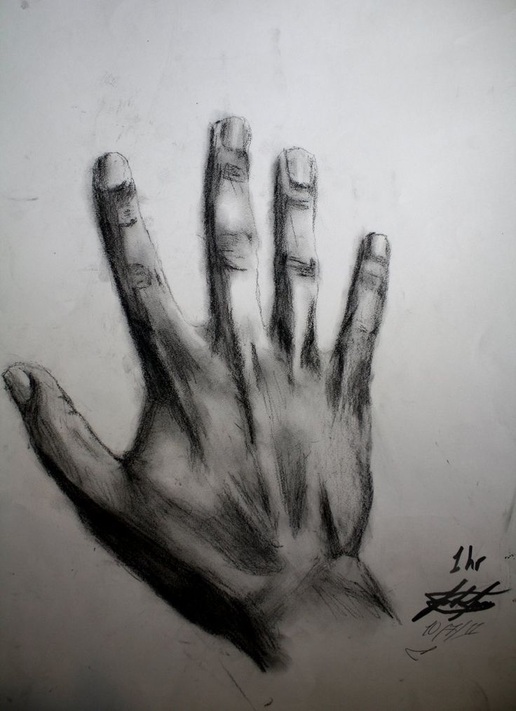 a drawing of a hand reaching out for something