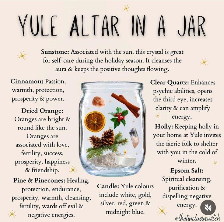 Yule Herbs And Spices, Altar In A Jar, Winter Solstice Aesthetic, Wicca Holidays, Yule Altar, No Ok, Winter Solstice Traditions, Yule Traditions, Yule Crafts