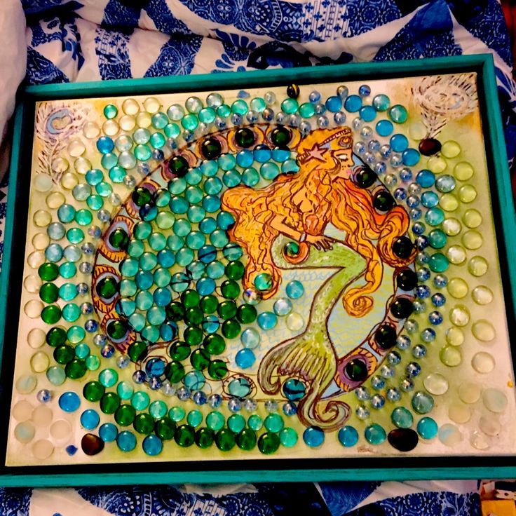 an art work made with glass beads