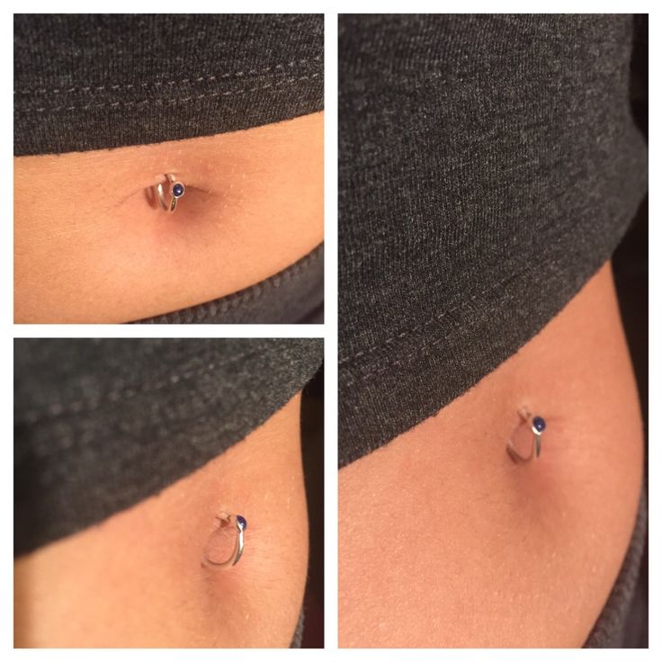 three pictures of a woman's belly with piercings on her side and the bottom part of her stomach