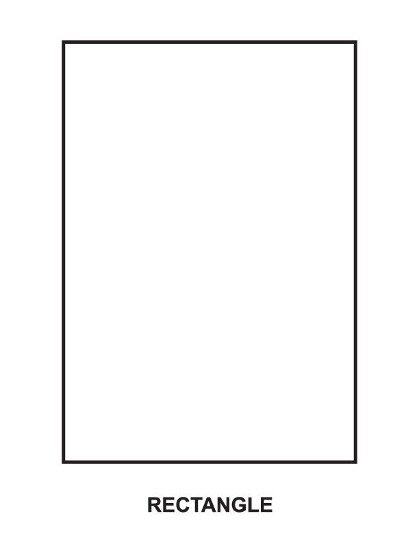 a rectangle is shown with the words rectangle in black and white on it