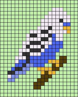 a cross stitch pattern with an image of a bird on it's back side