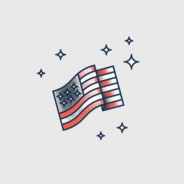 an american flag with stars around it