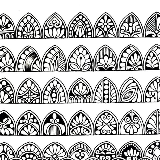 an intricately designed pattern in black and white