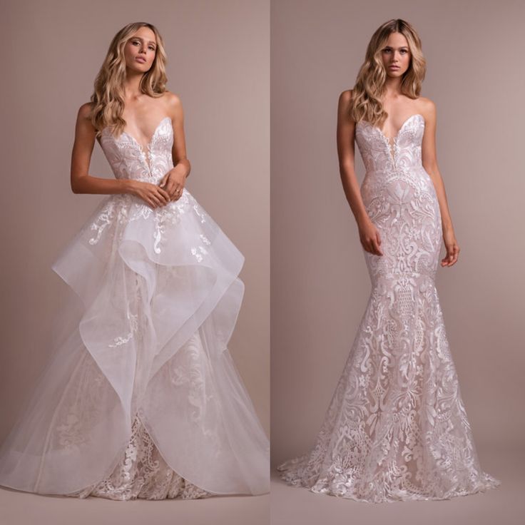 two different views of the same wedding dress