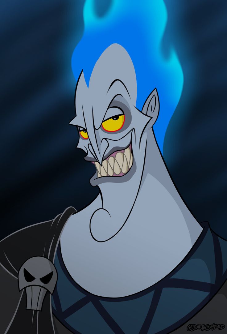 a cartoon character with yellow eyes and an evil look on his face, in the dark