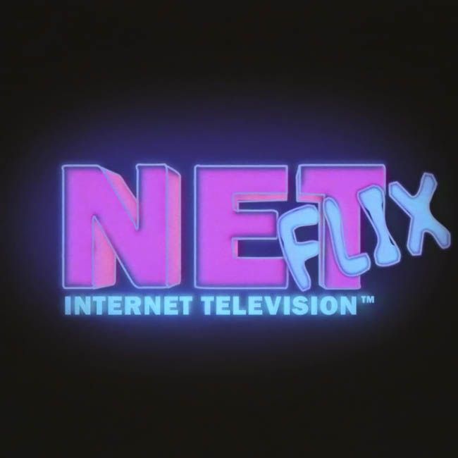 the logo for netflix's internet television show, neon text on a black background